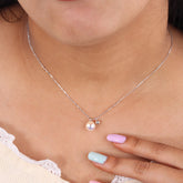Silver Shiny Freshwater Pearl Pendant With Chain